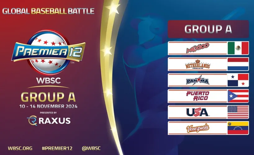 Bảng A của giải bóng chày WBSC Premier12 2024