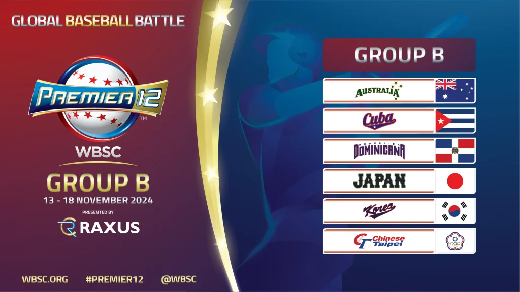 Bảng B của giải bóng chày WBSC Premier12 2024