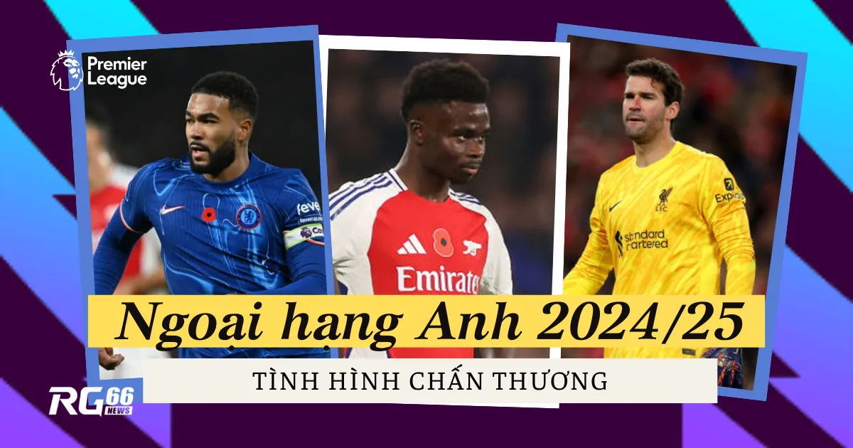 Tình hình chấn thương Ngoại hạng Anh: Saka, Rice và Alisson vắng mặt