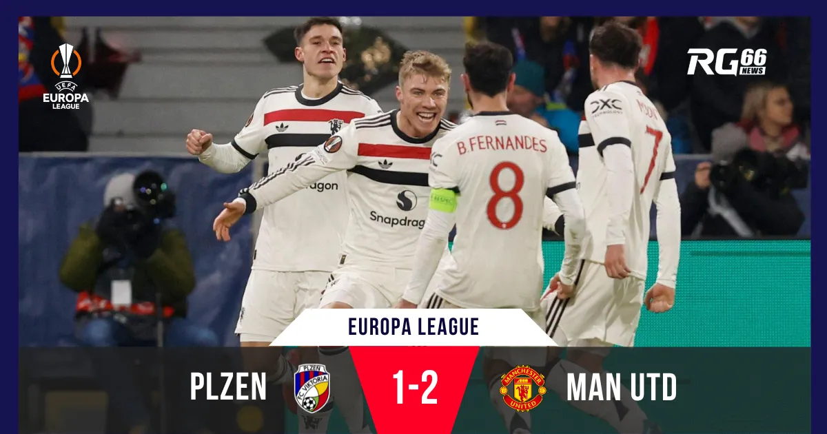 Højlund tỏa sáng, Man Utd ngược dòng hạ Viktoria Plzen