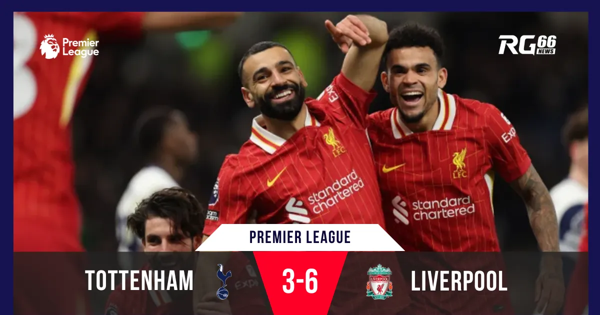 Liverpool vùi dập Tottenham: Diaz và Salah toả sáng