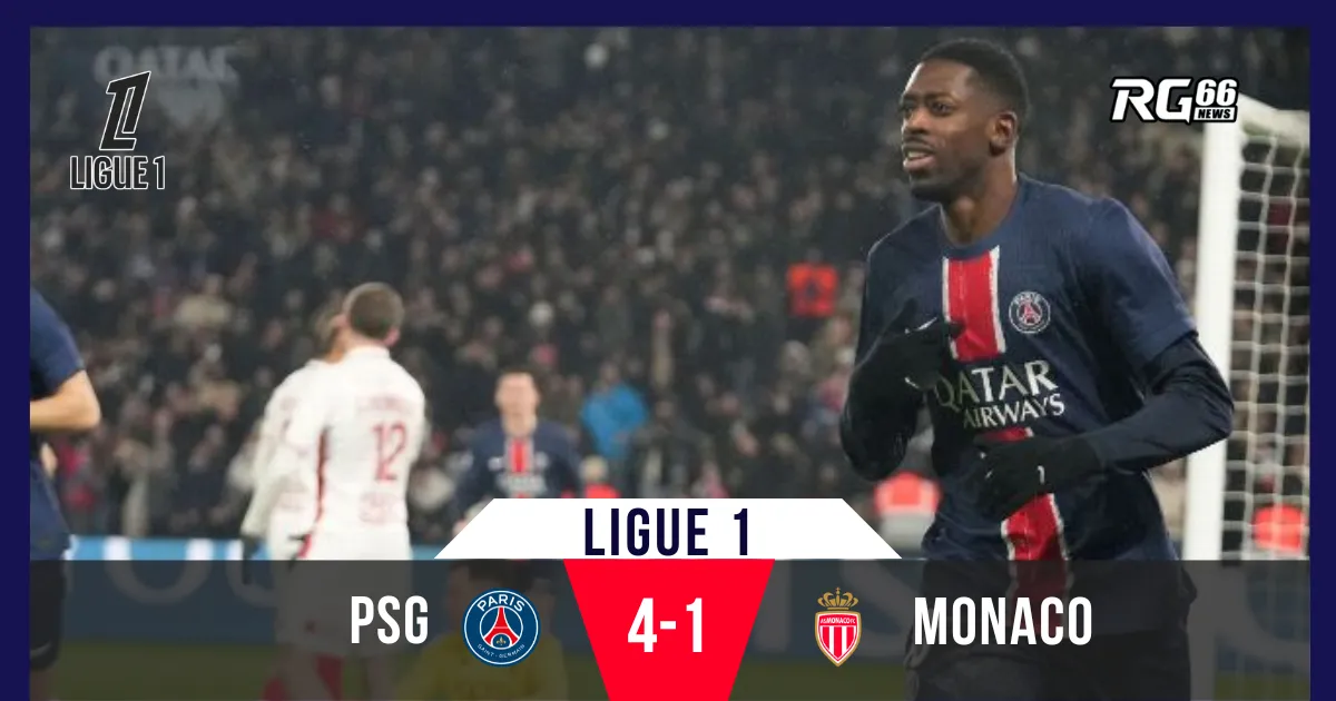 Dembele rực sáng, PSG vùi dập Monaco 4-1, độc chiếm ngôi đầu