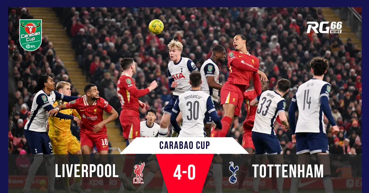 Liverpool huỷ diệt Tottenham, giành vé chung kết Carabao Cup