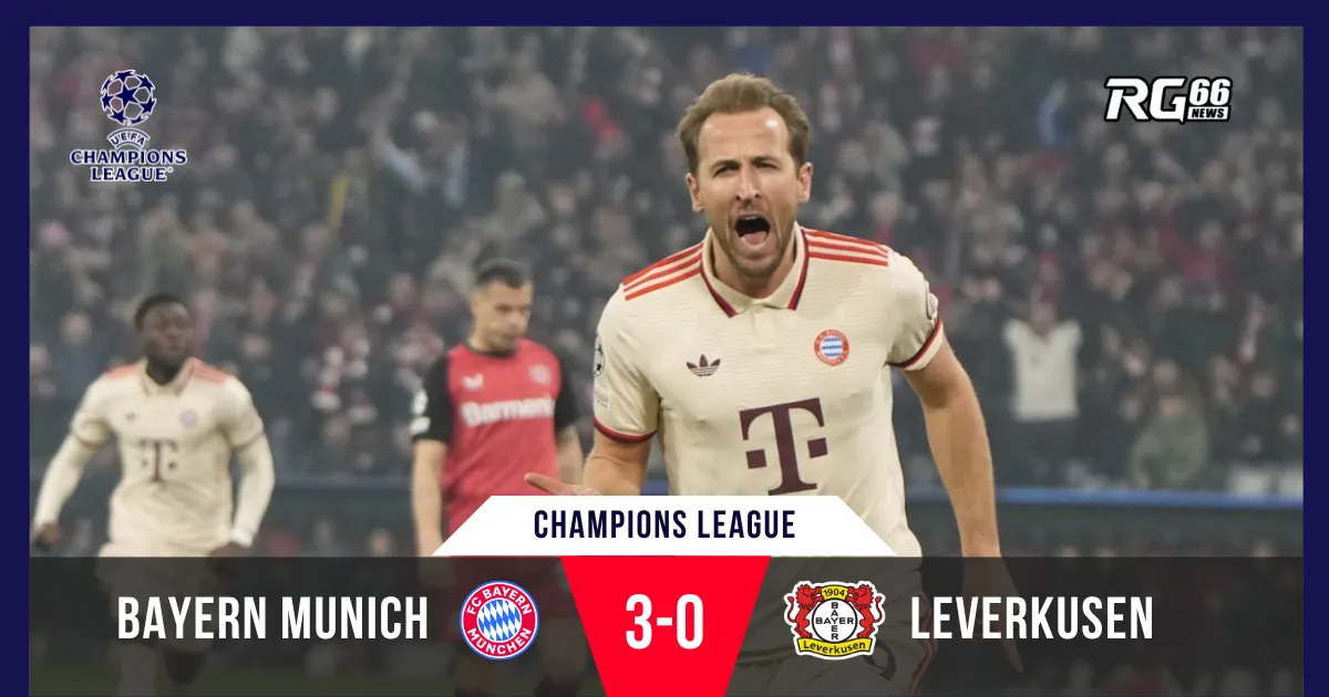 Harry Kane bùng nổ, Bayern đè bẹp Leverkusen ở lượt đi