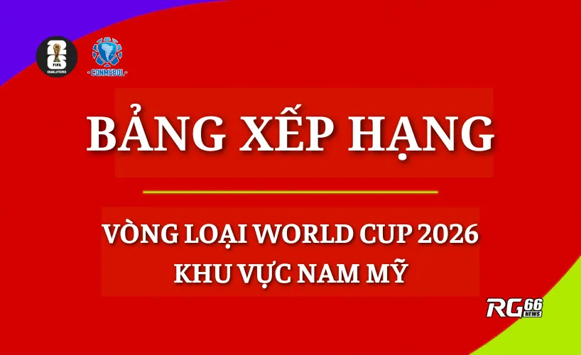 Bảng xếp hạng vòng loại World Cup 2026 khu Nam Mỹ