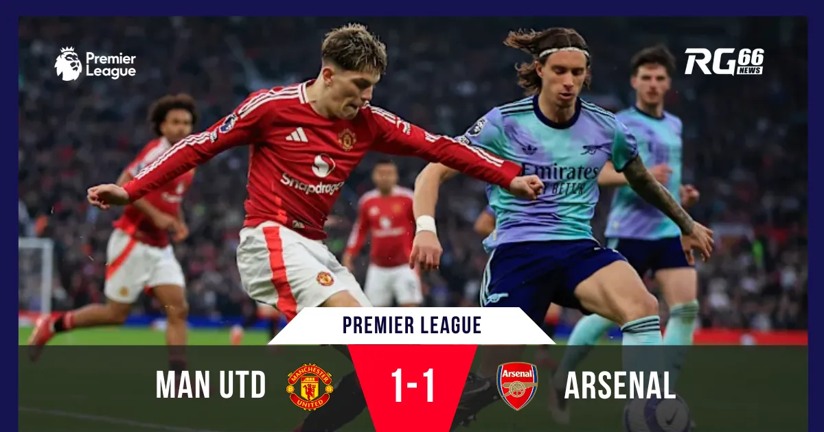 Arsenal chia điểm trước Man Utd: Rice cứu nguy, hy vọng mờ nhạt