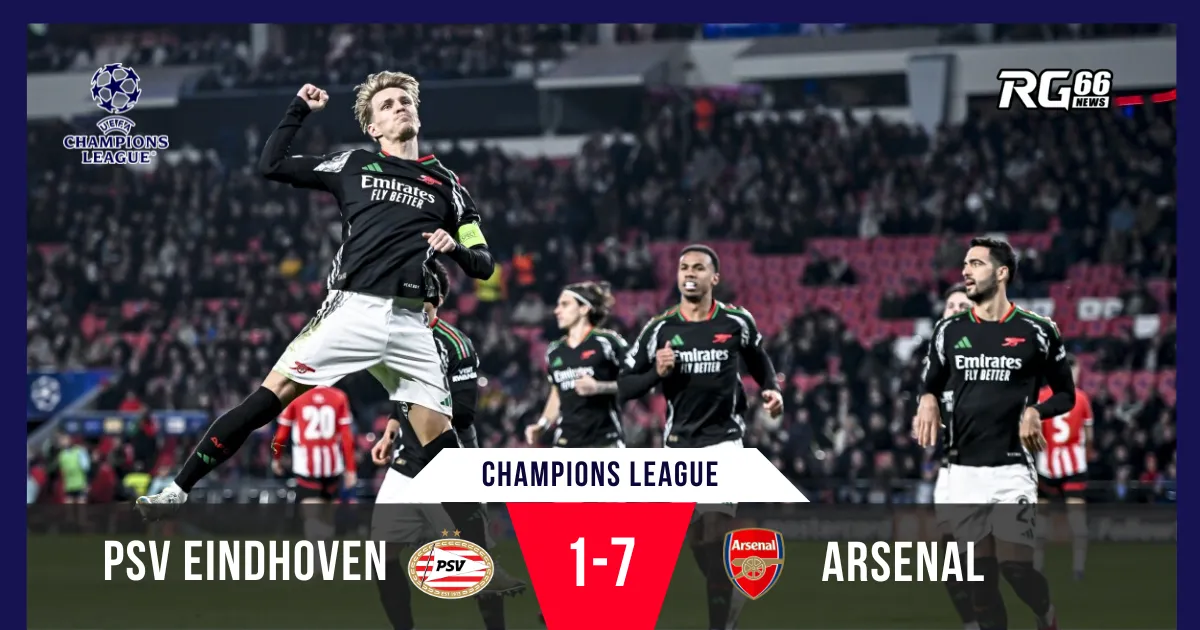 Arsenal 7-1 PSV Eindhoven: Kỷ lục chưa từng có