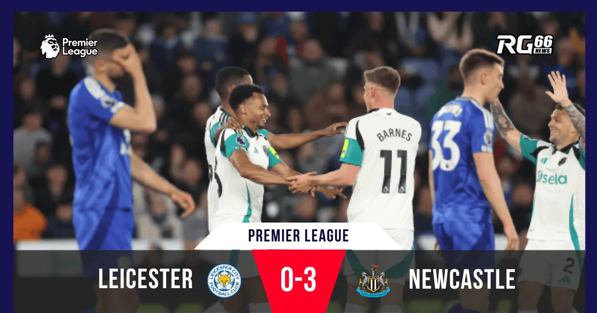 Newcastle dễ dàng đánh bại Leicester, áp sát top 4 Premier League