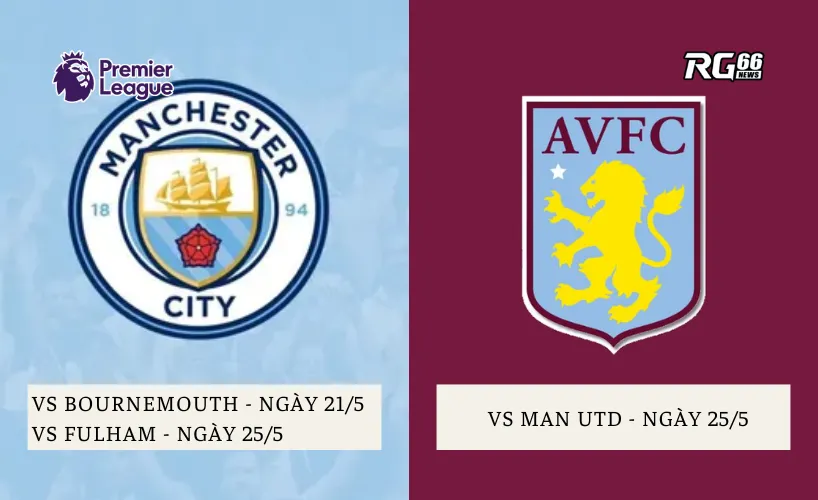 Man City và Aston Villa - Lịch thi đấu quyết định