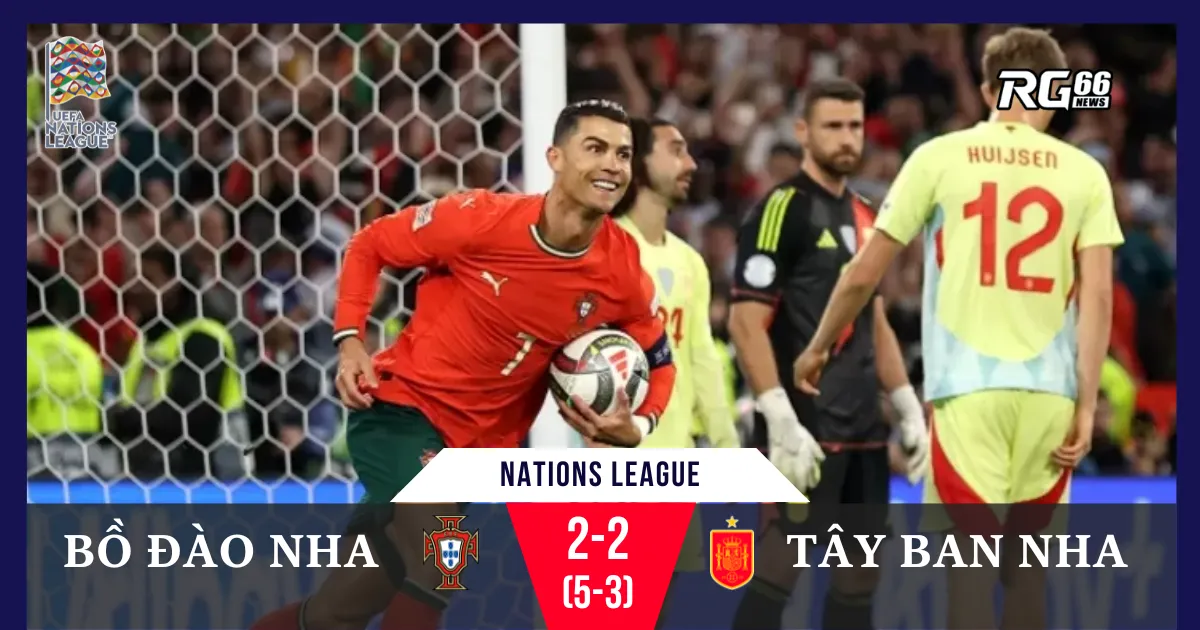 Bồ Đào Nha đăng quang Nations League sau màn kịch tính trên chấm luân lưu