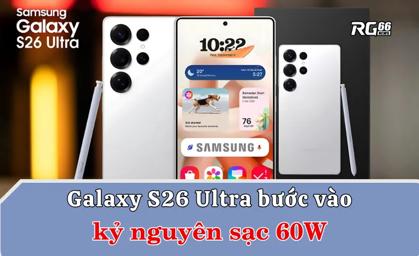 Galaxy S26 Ultra sẽ hỗ trợ sạc nhanh 60W