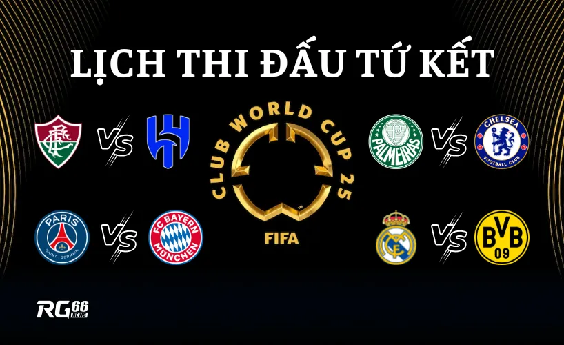 Lịch thi đấu tứ kết Club World Cup 2025
