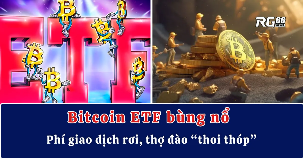 Bitcoin ETF bùng nổ, phí giao dịch rơi, thợ đào “thoi thóp”