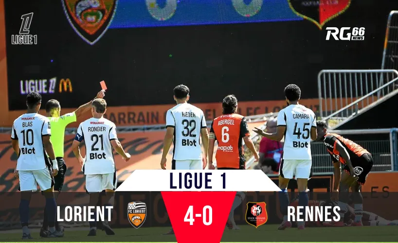 Rennes gục ngã trước Lorient vì thẻ đỏ liên tiếp