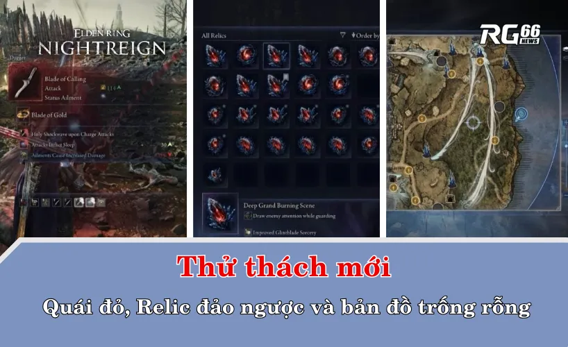 Thử thách mới: Quái đỏ, Relic đảo ngược và bản đồ trống rỗng