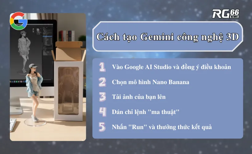 Cách tạo Gemini công nghệ 3D miễn phí trong 5 bước
