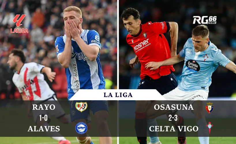 Rayo Vallecano và Celta Vigo thắng vang dội tại La Liga