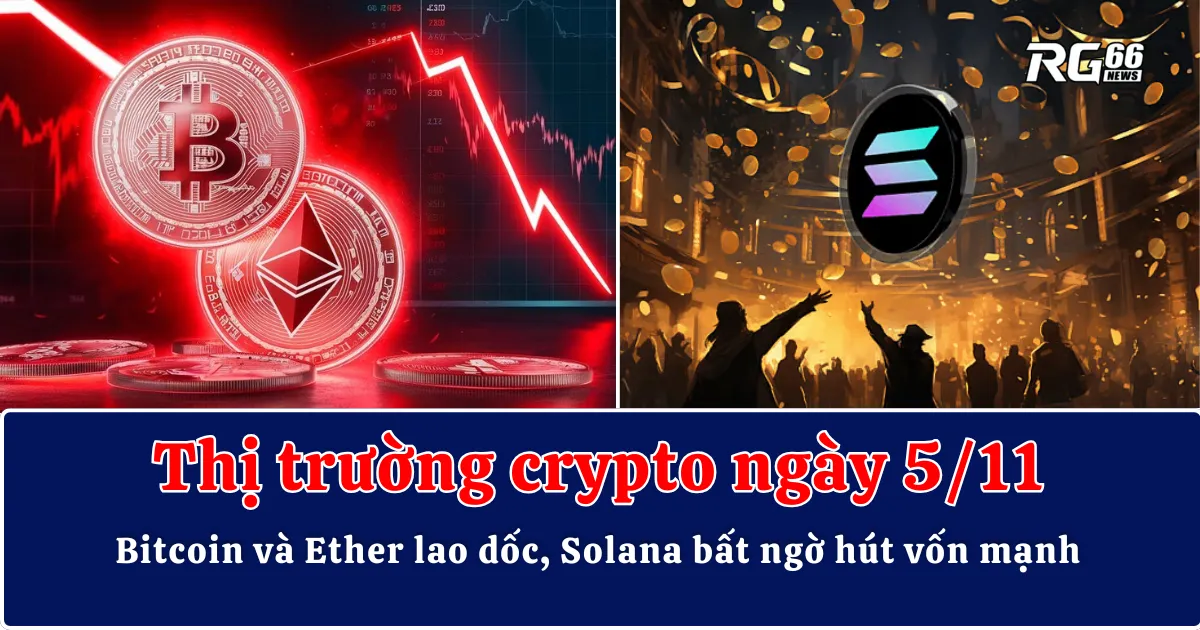 Bitcoin và Ether lao dốc, Solana bất ngờ hút vốn mạnh