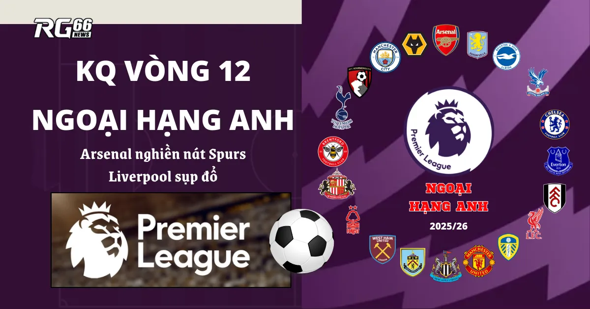 Ngoại hạng Anh vòng 12 bùng nổ – Arsenal nghiền nát Spurs, Liverpool sụp đổ
