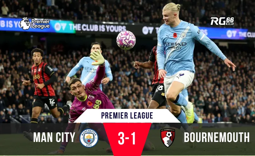 Man City 3-1 Bournemouth: Haaland lại gieo sầu, Pep cười mãn nguyện