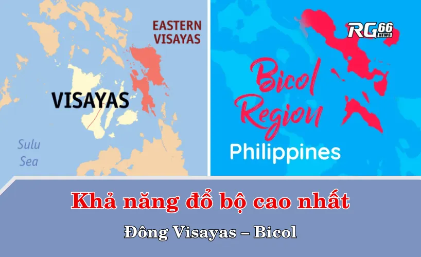 Khả năng đổ bộ cao nhất: Đông Visayas – Bicol