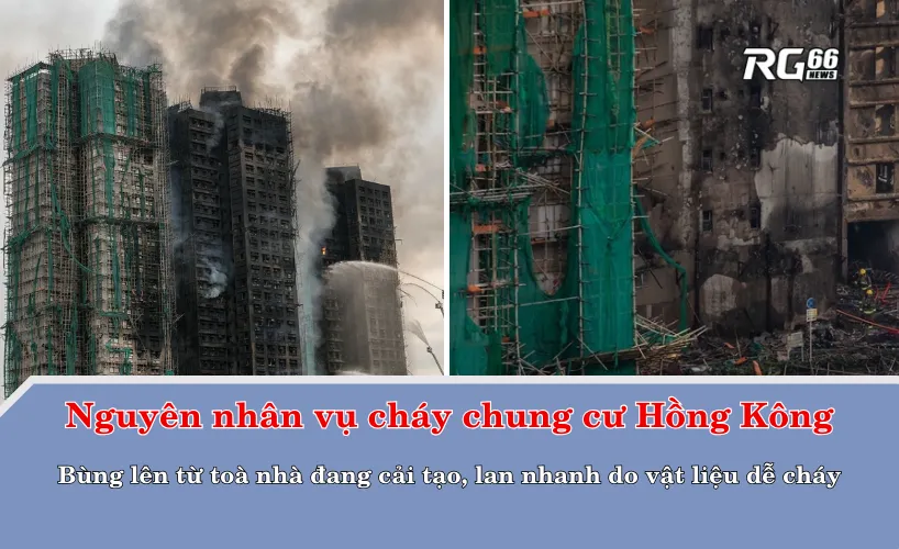 Lửa bùng lên từ tòa nhà đang cải tạo, lan nhanh do vật liệu dễ cháy