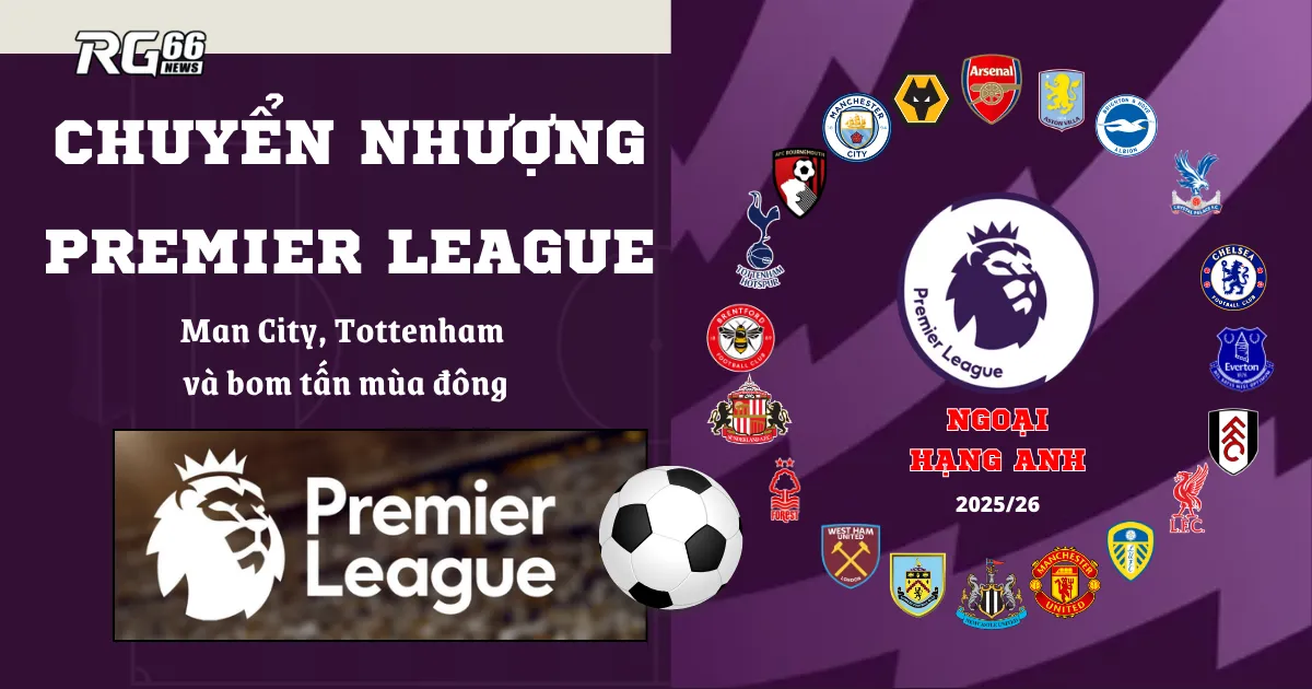 Chuyển nhượng Premier League – Man City, Tottenham và bom tấn mùa đông