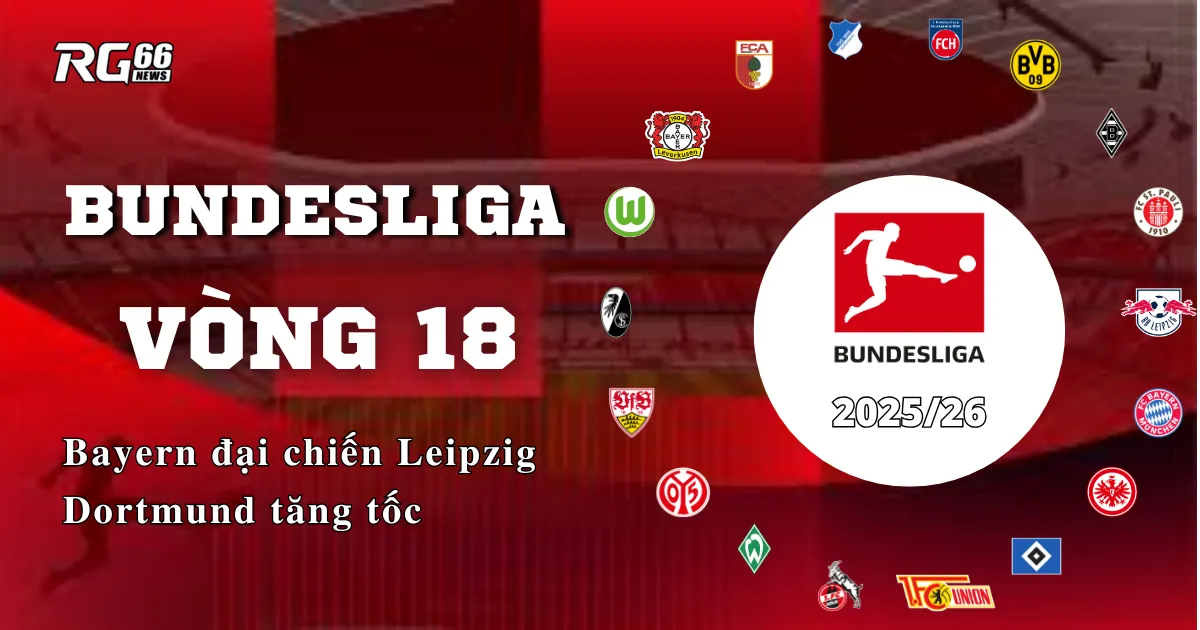 Bundesliga vòng 18 – Bayern đại chiến Leipzig, Dortmund tăng tốc