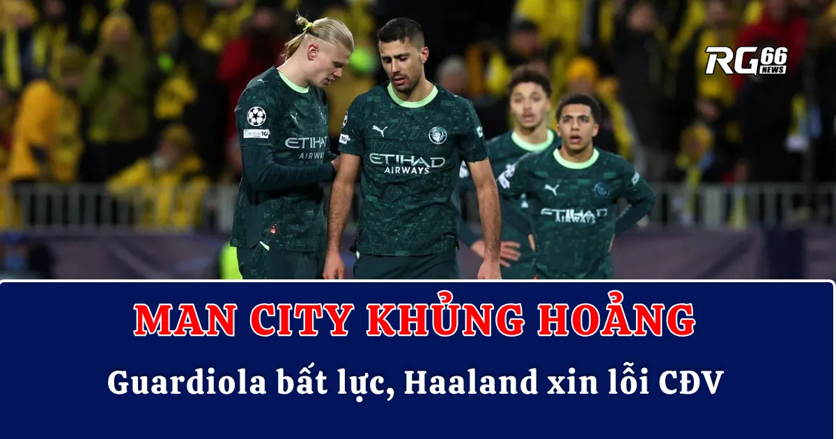 Man City khủng hoảng – Guardiola bất lực, Haaland xin lỗi CĐV