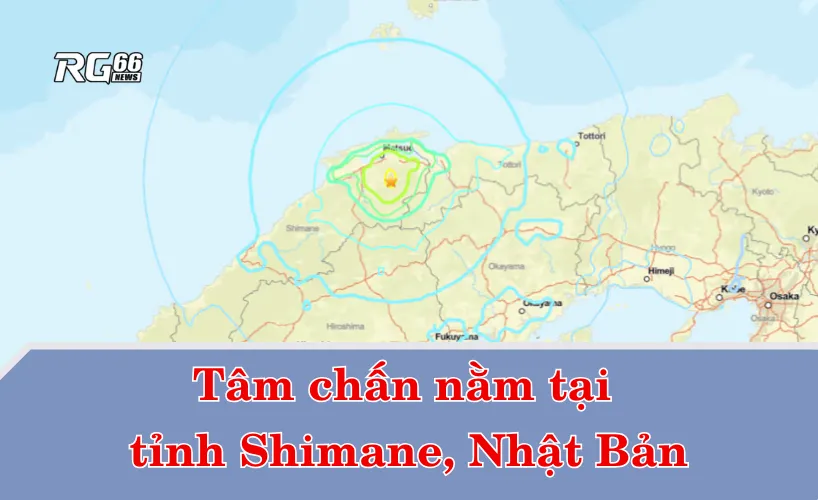 Tâm chấn nằm tại tỉnh Shimane
