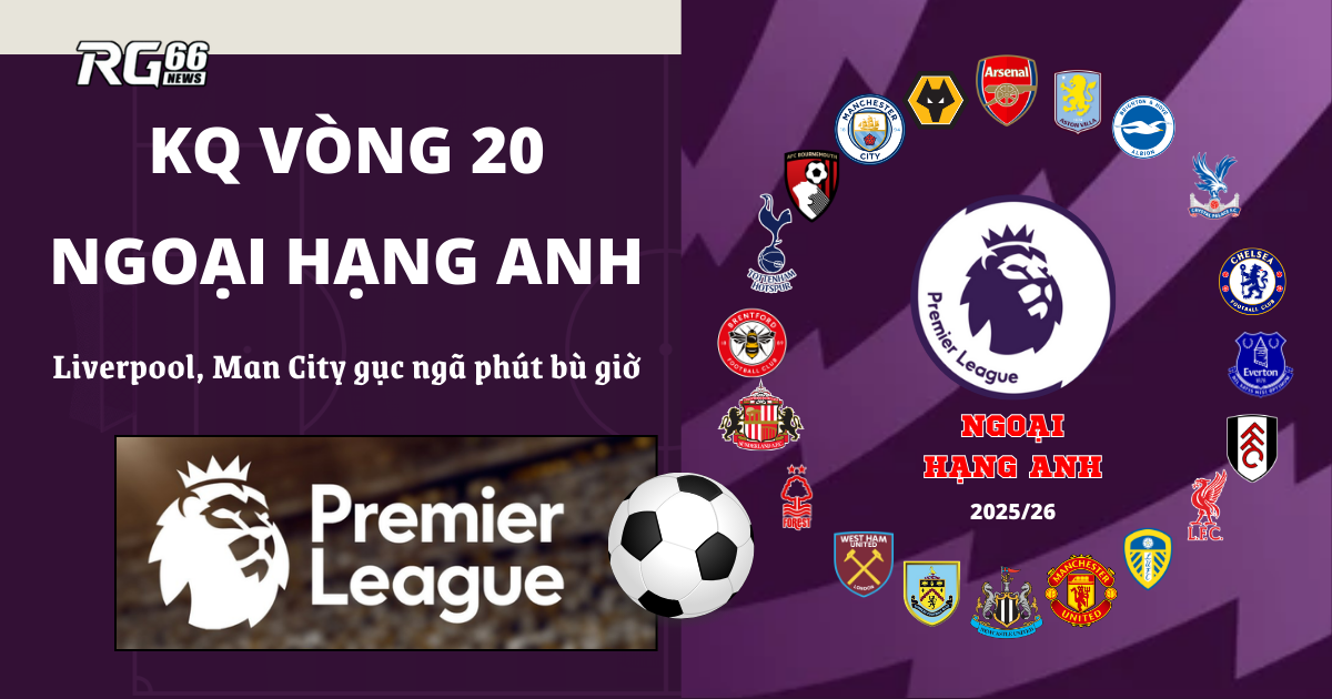 Ngoại hạng Anh vòng 20 – Liverpool, Man City gục ngã phút bù giờ