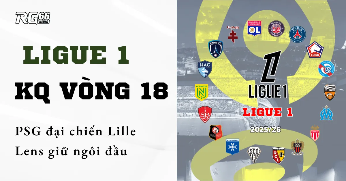 Kết quả Ligue 1 vòng 18 – PSG nổi giận, Lens thăng hoa, Monaco rơi tự do