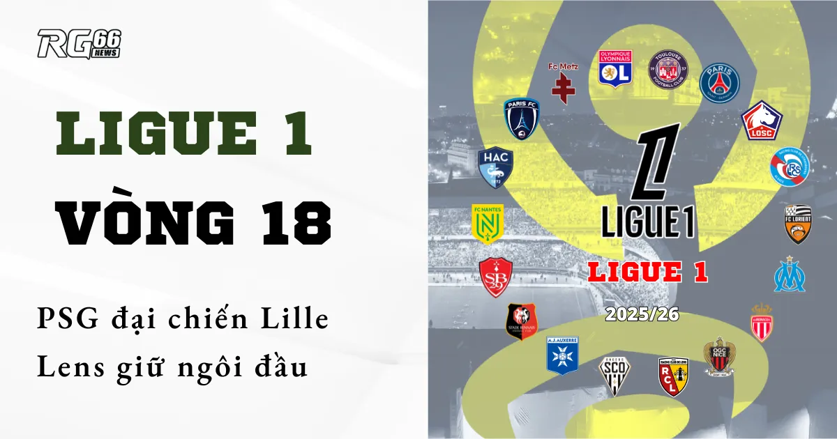 Ligue 1 vòng 18 – PSG đại chiến Lille, Lens giữ ngôi đầu