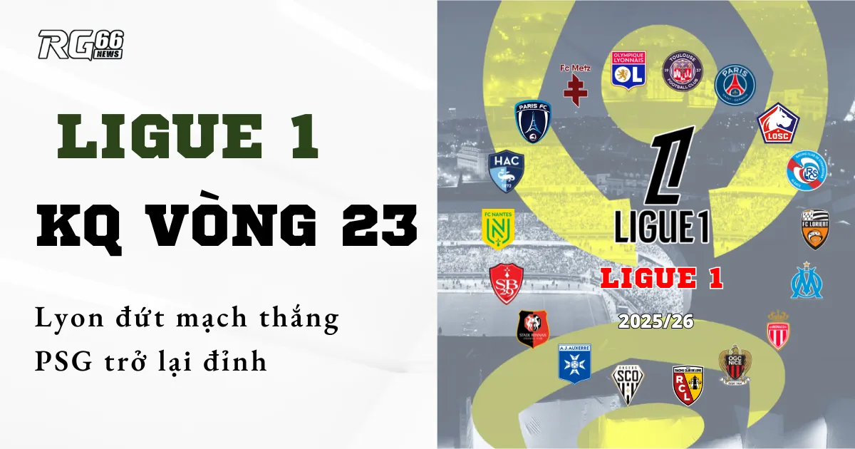 Kết quả Ligue 1 vòng 23 – Lyon đứt mạch thắng, PSG trở lại đỉnh