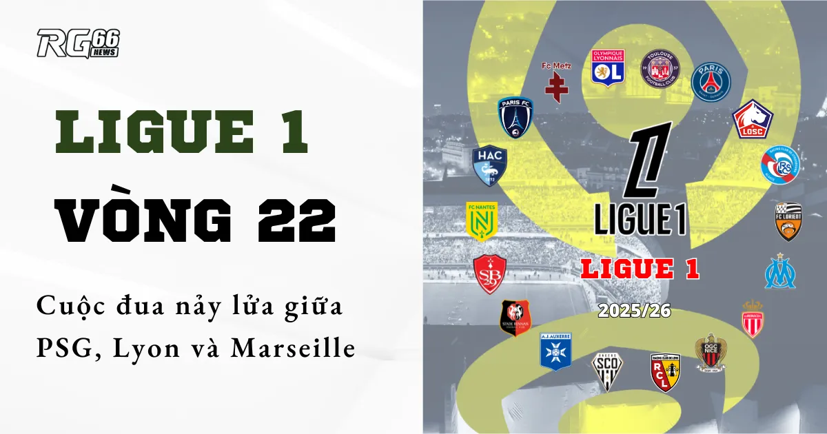 Ligue 1 vòng 22 – Cuộc đua nảy lửa giữa PSG, Lyon và Marseille