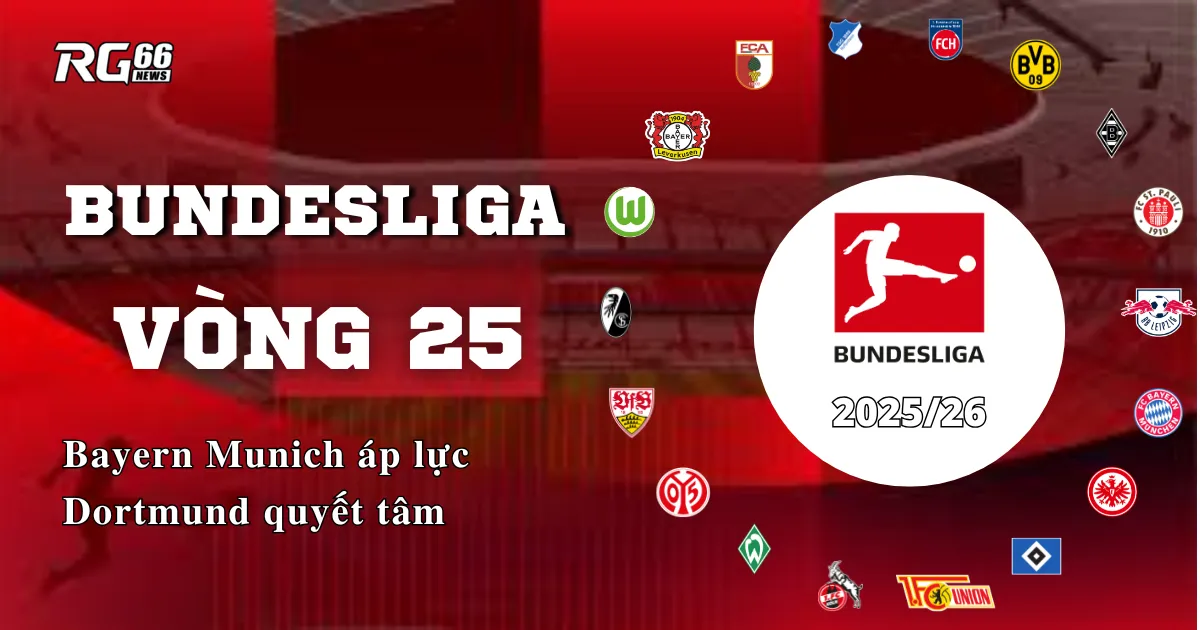 Bundesliga vòng 25 – Bayern áp lực, Dortmund quyết tâm